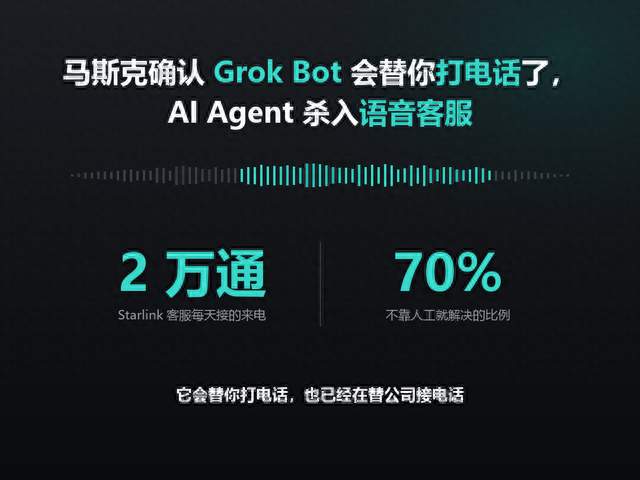 马斯克确认 Grok Bot 会替你打电话了，AI Agent 杀入语音客服