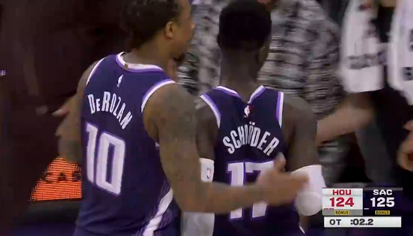 湖人侠施罗德，底角关键三分，比赛还有2.2秒，国王领先1分。像不像当年附加赛打森