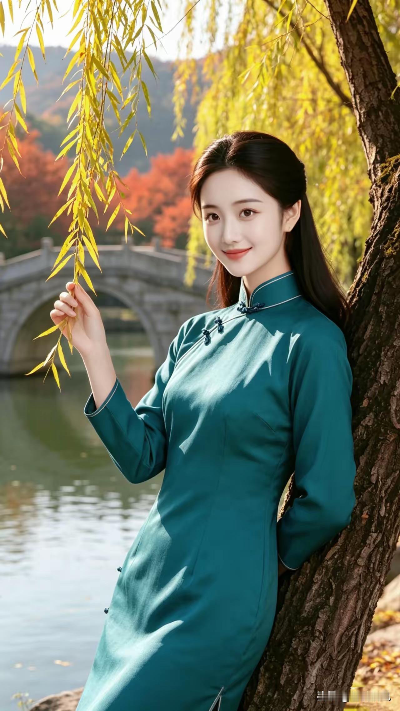 四块玉·江柳凝愁
烟锁洲，垂杨瘦，
隐却孤舟望江头。
潮音缕缕萦眉皱，
绪暗浮，