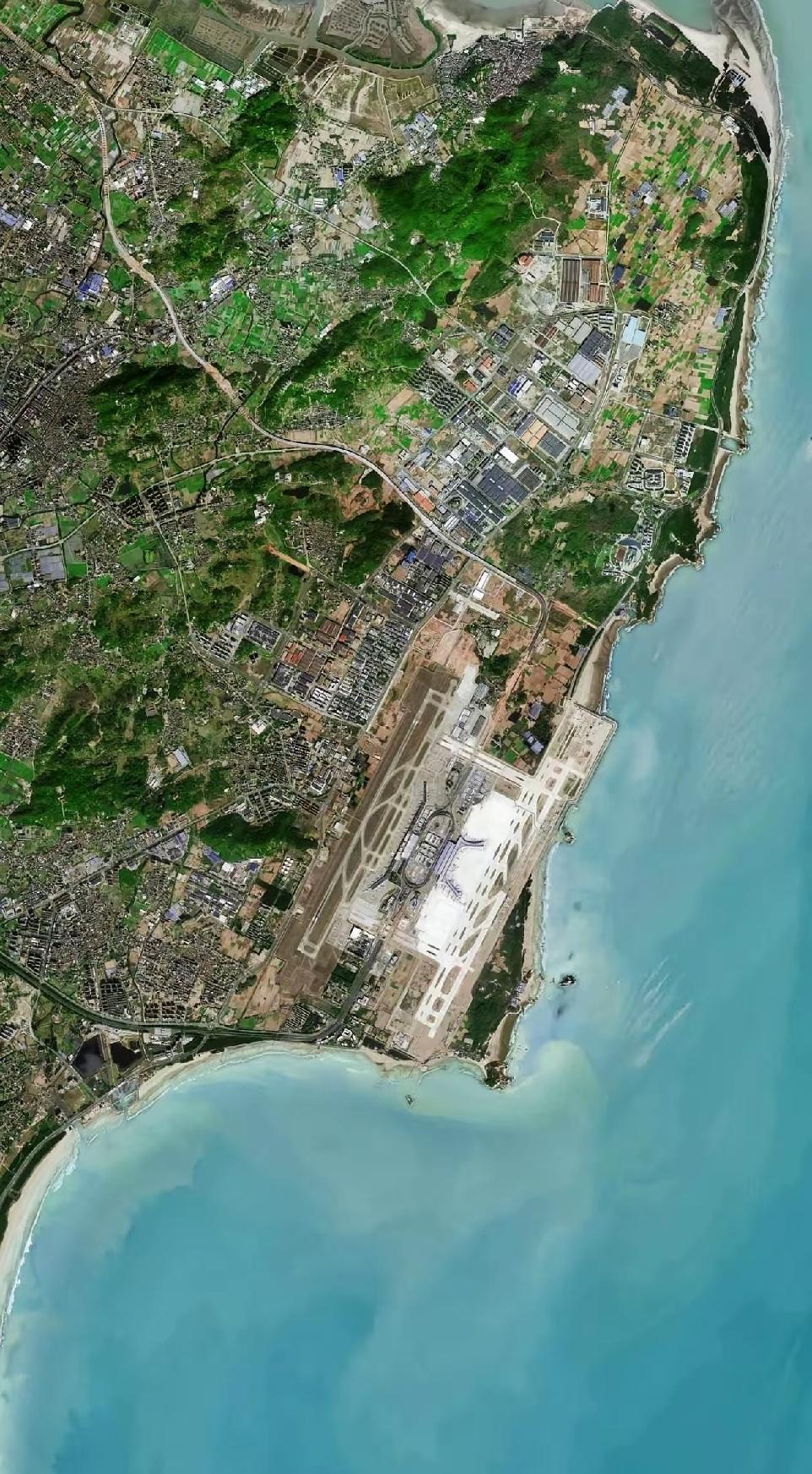 福州市长乐机场最近高清卫星图