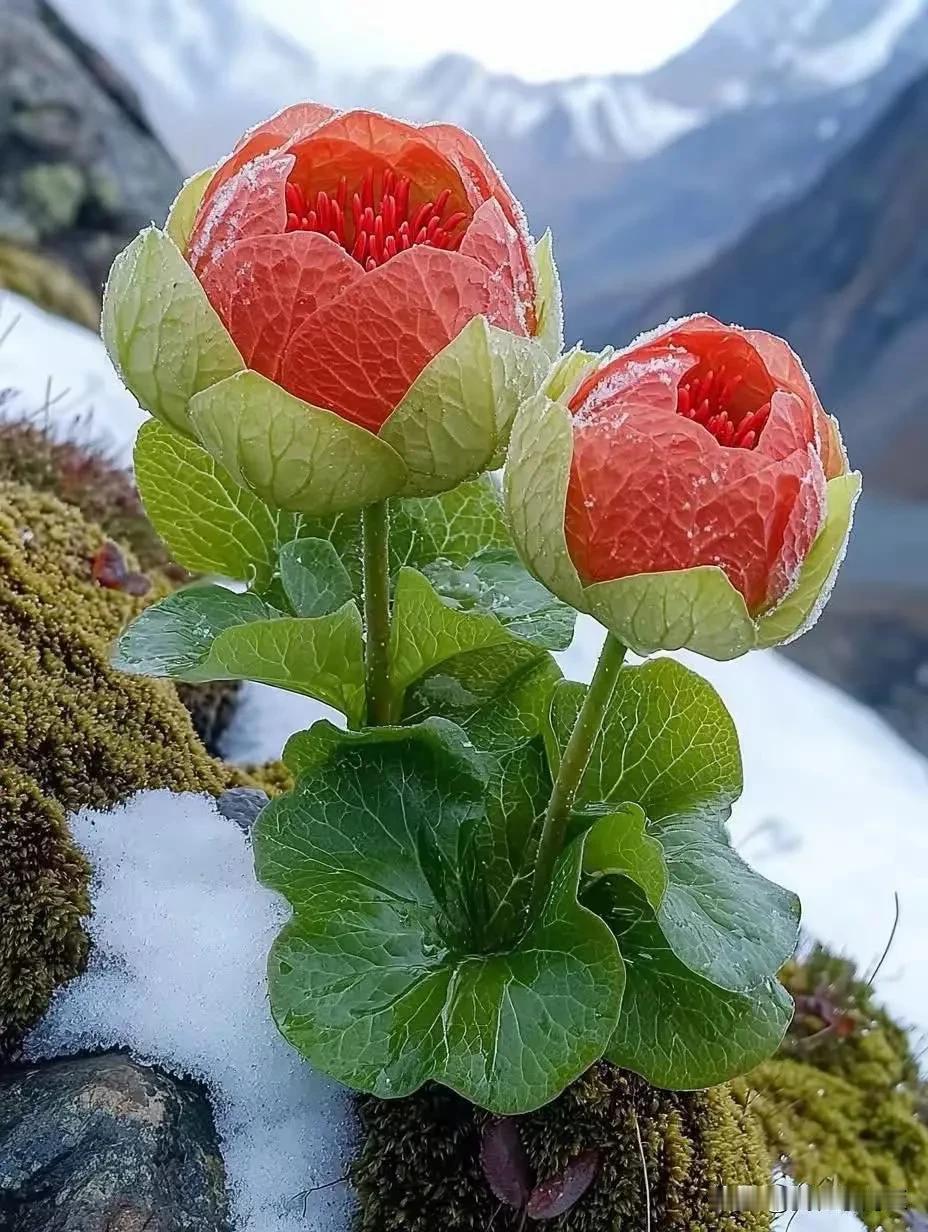 晒图笔记大赛雪映红莲艳，山风拂面凉