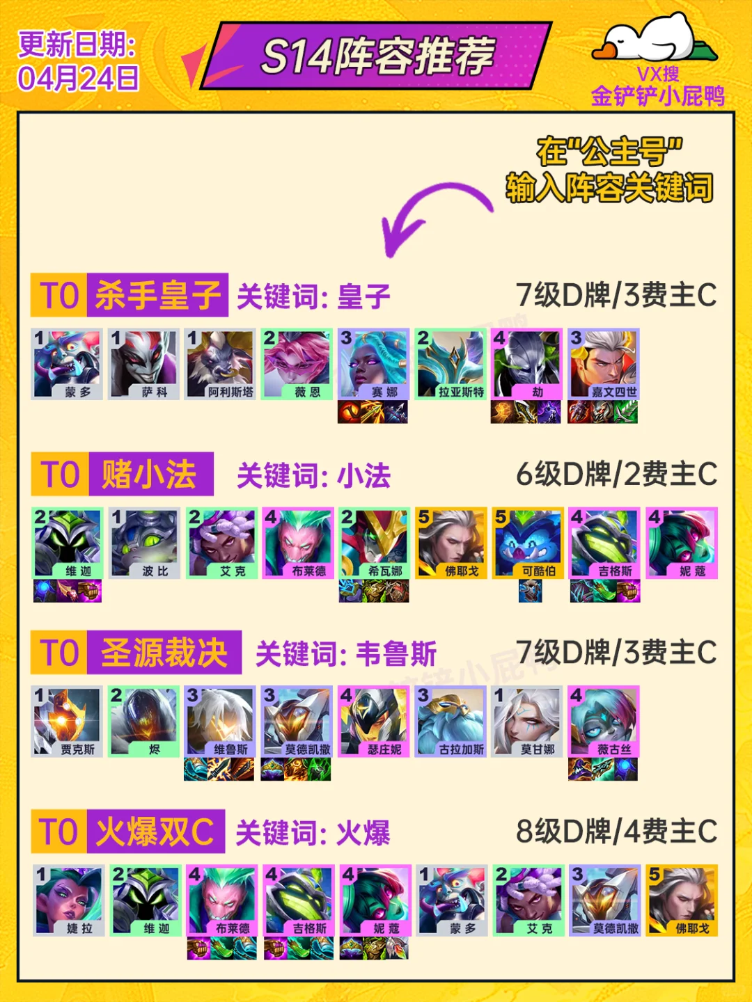 4月24日阵容推荐！皇子依旧是毒瘤