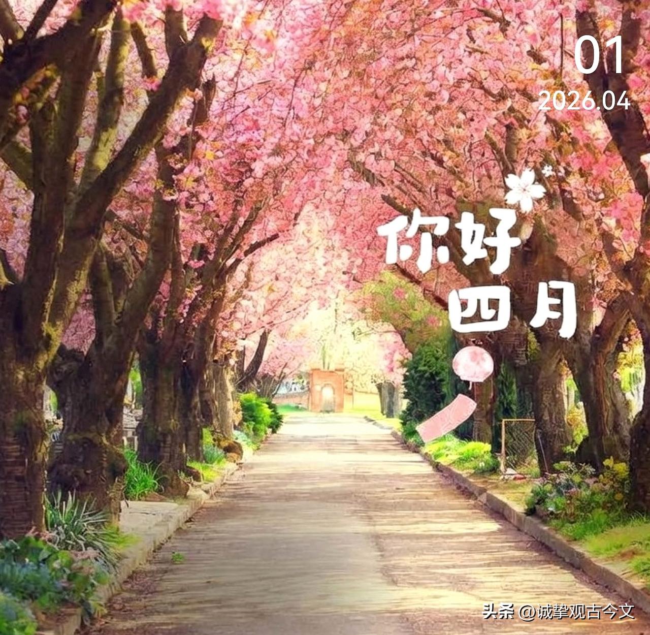 四月如期而至，目之所及，皆是春日绿野，愿四月每一天，快乐又顺心，日子温柔又闪光