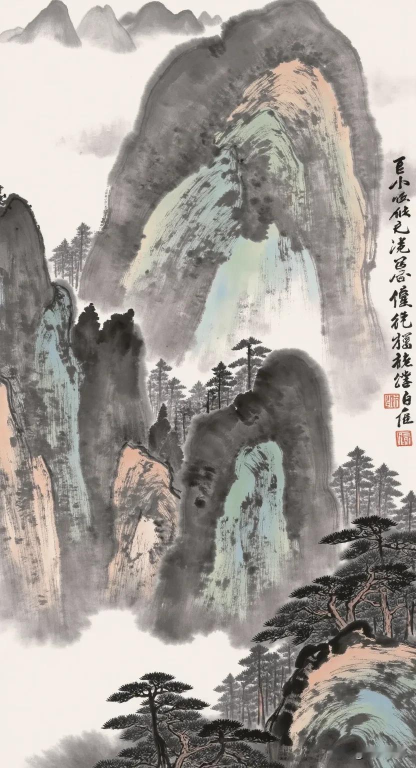 【中国画】山高水长，云海茫茫。春日生活打卡季 云海 远瞧群山峻岭 如何画好中国山