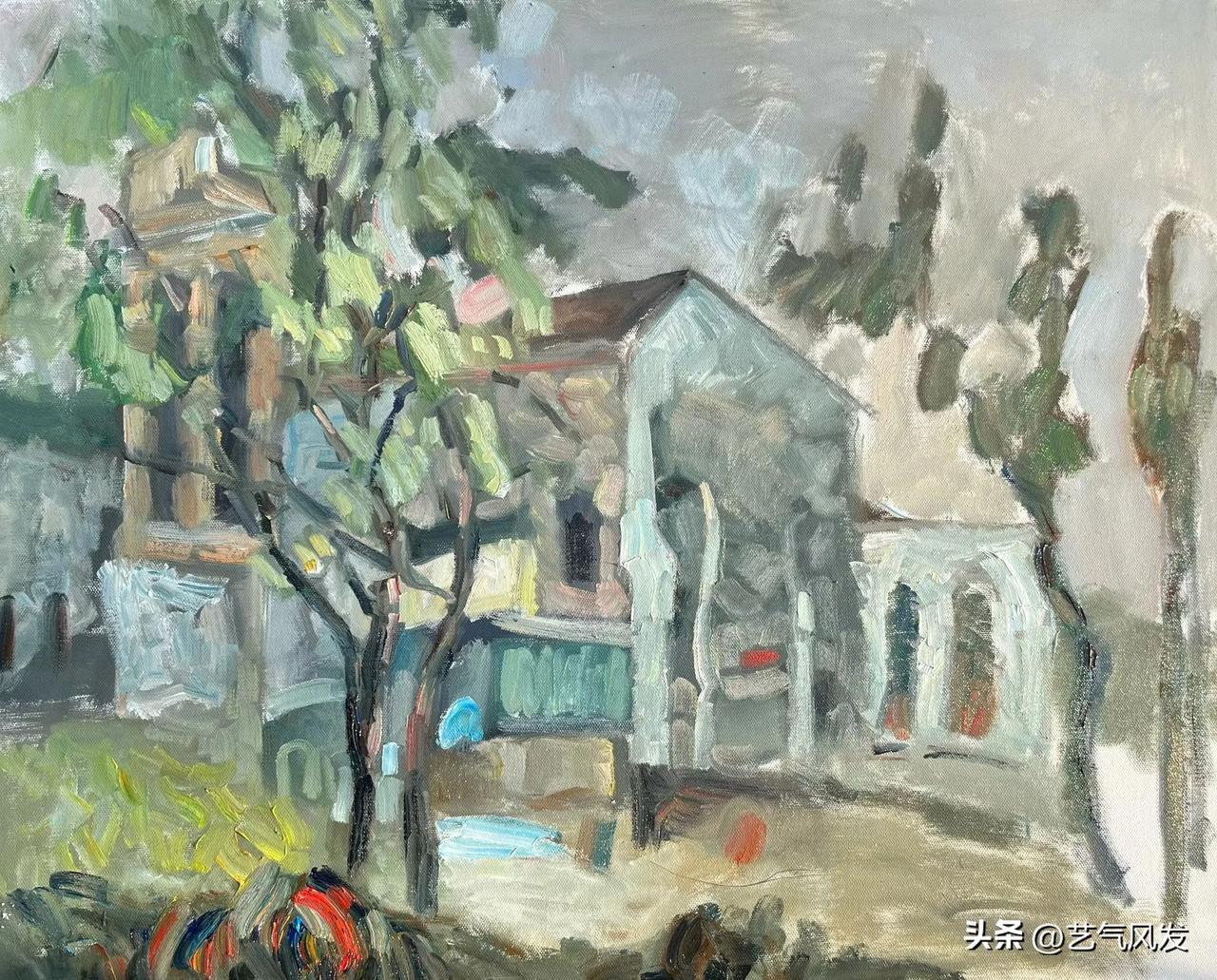 王进老师绘画作品欣赏
山城巷写生 油画 80x100cm