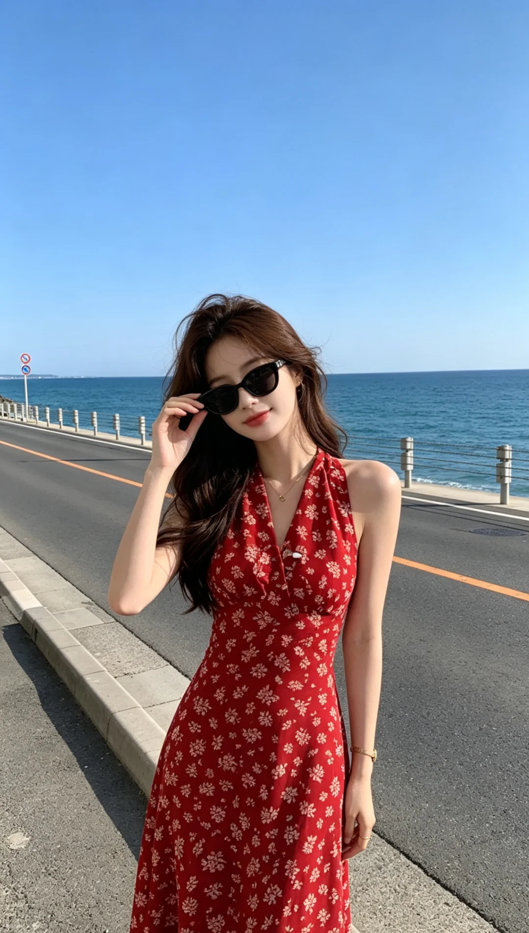 红色碎花裙，太好看了