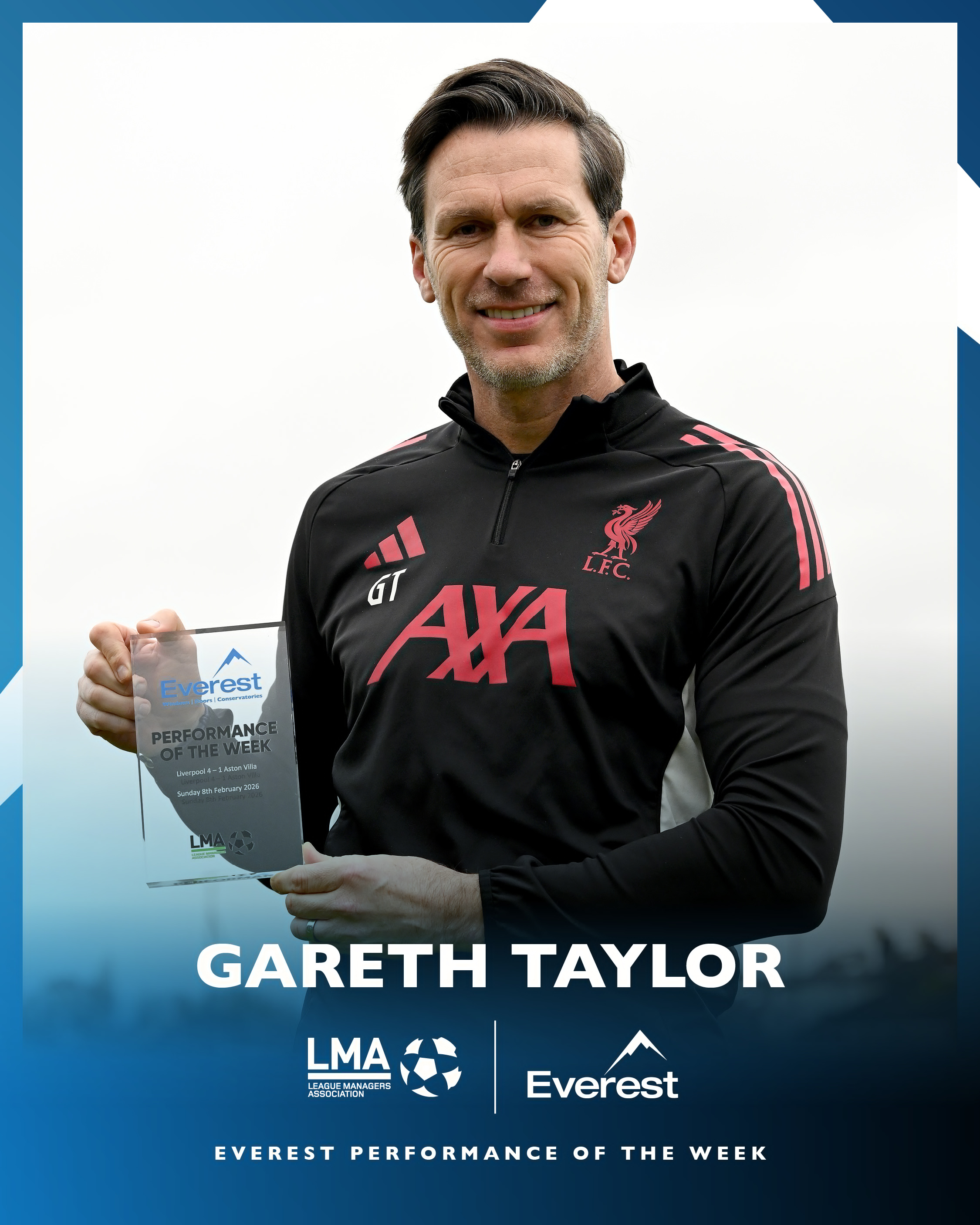 利物浦女足 继拿到1月最佳教练后，泰勒又收获了LMA颁发的一周最佳表现奖 （上周