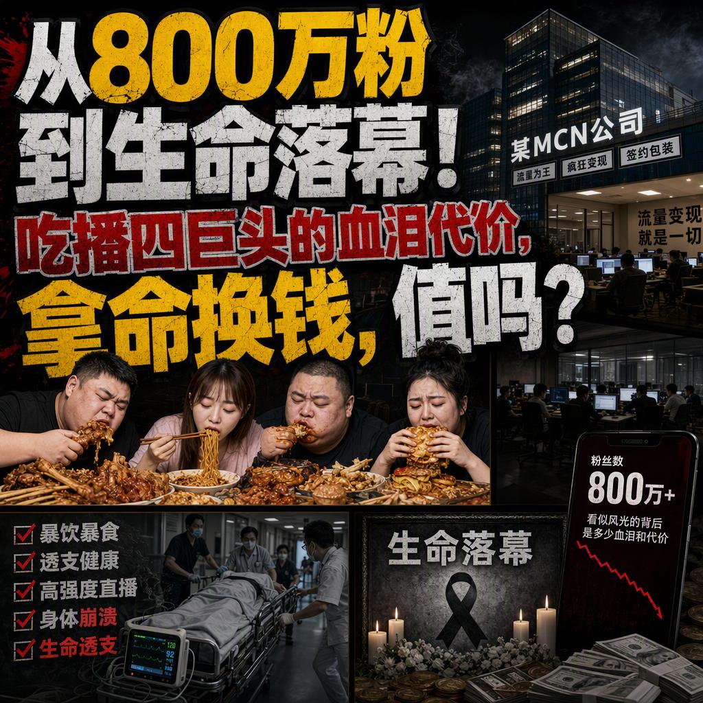 24岁，123.4万粉丝，血钾低到2.3毫摩尔每升。
这是吃播网红“干饭莹莹”留