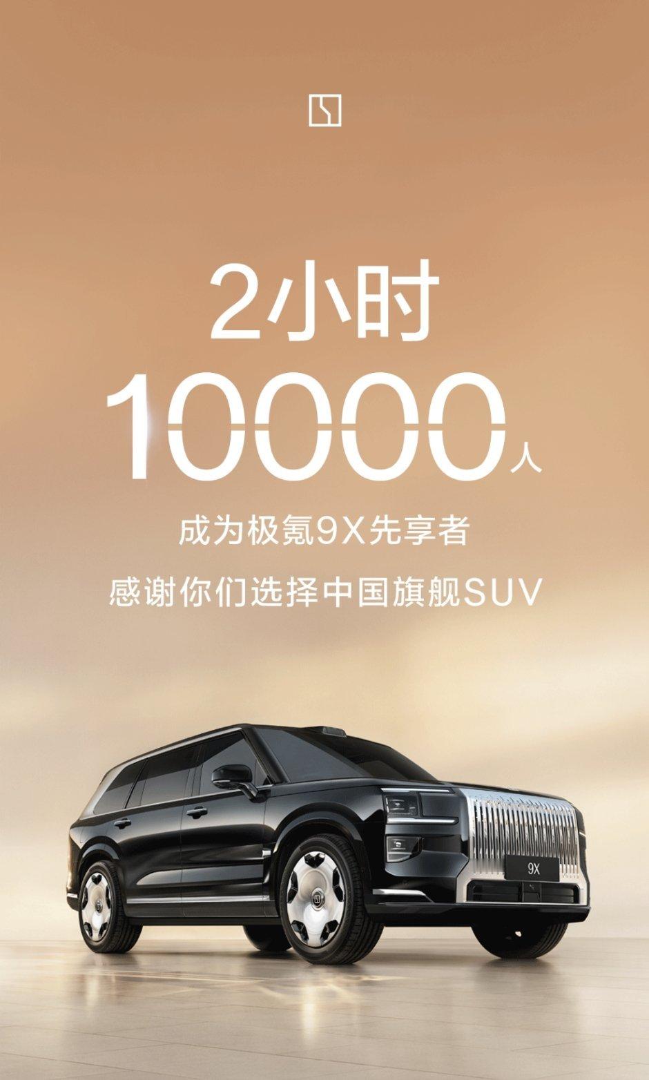 已有10,000人加入先享计划成为极氪9X 先享者好产品自然会被更多人认可！ ​