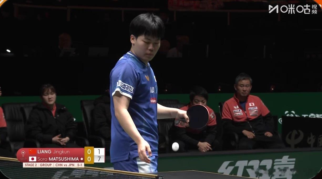 梁靖崑0-1松岛辉空中国5-2日本现在对男队男单的考虑就是别0-3了