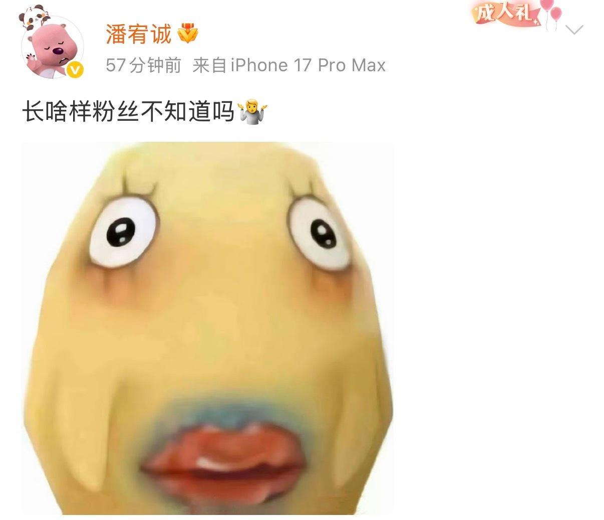 潘宥诚回应潘宥诚发微博回应了！！哇看？潘宥诚回应虞书欣整容