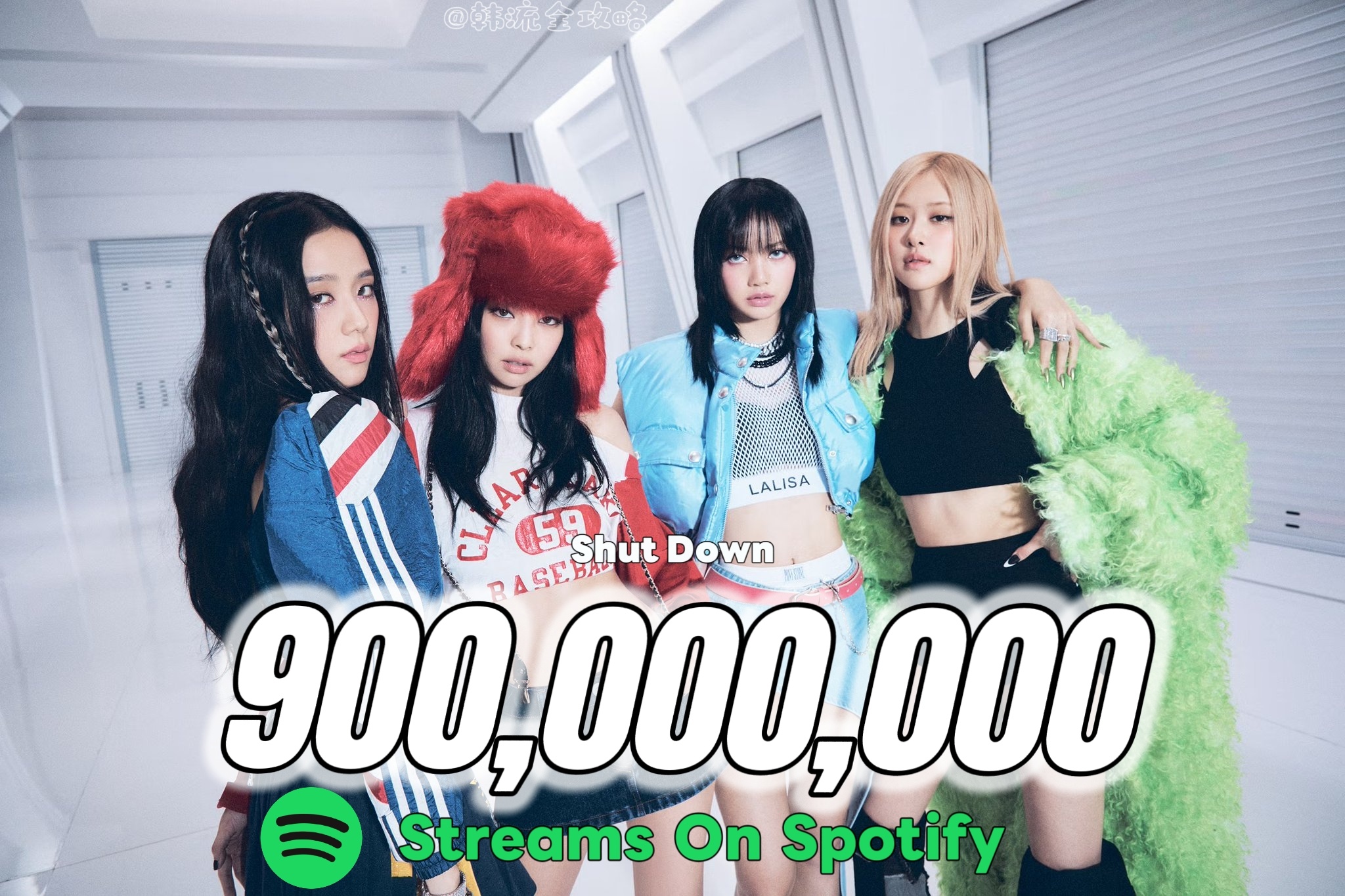 BLACKPINK『Shut Down』Spotify流媒突破9️⃣亿成为自身达