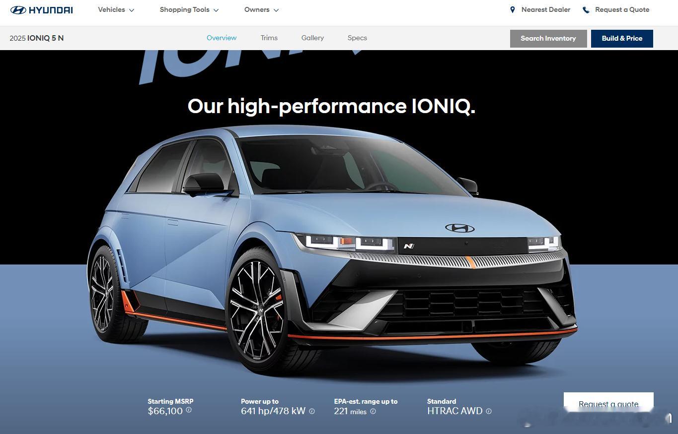 本来对现代IONIQ 5N很感兴趣的，毕竟是专为车迷打造的EV SUV。结果这车