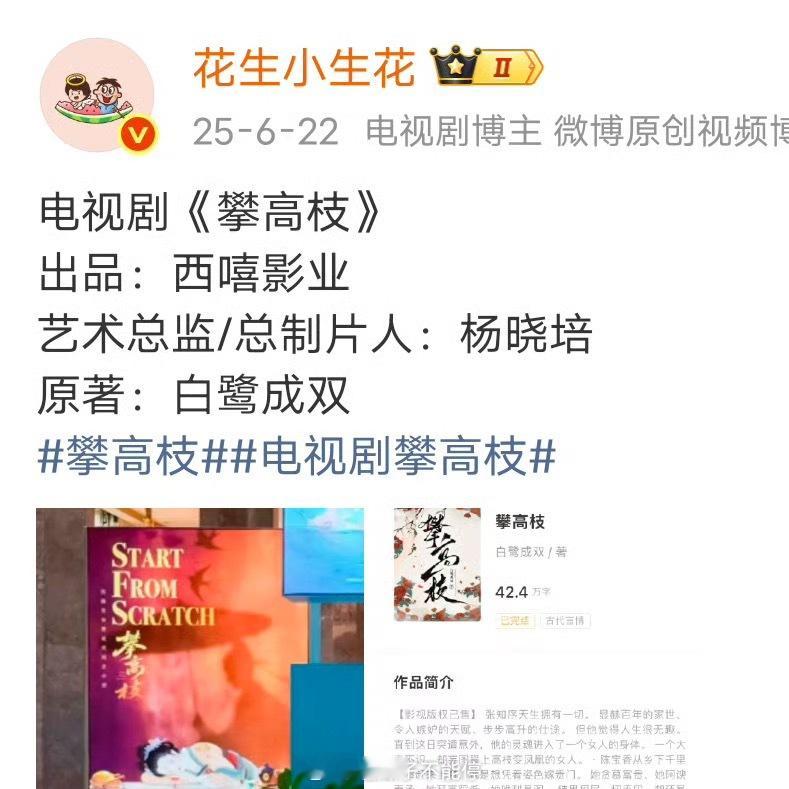 🍉侯明昊卢昱晓要二搭《攀高枝》了你期待这两位都合作吗 