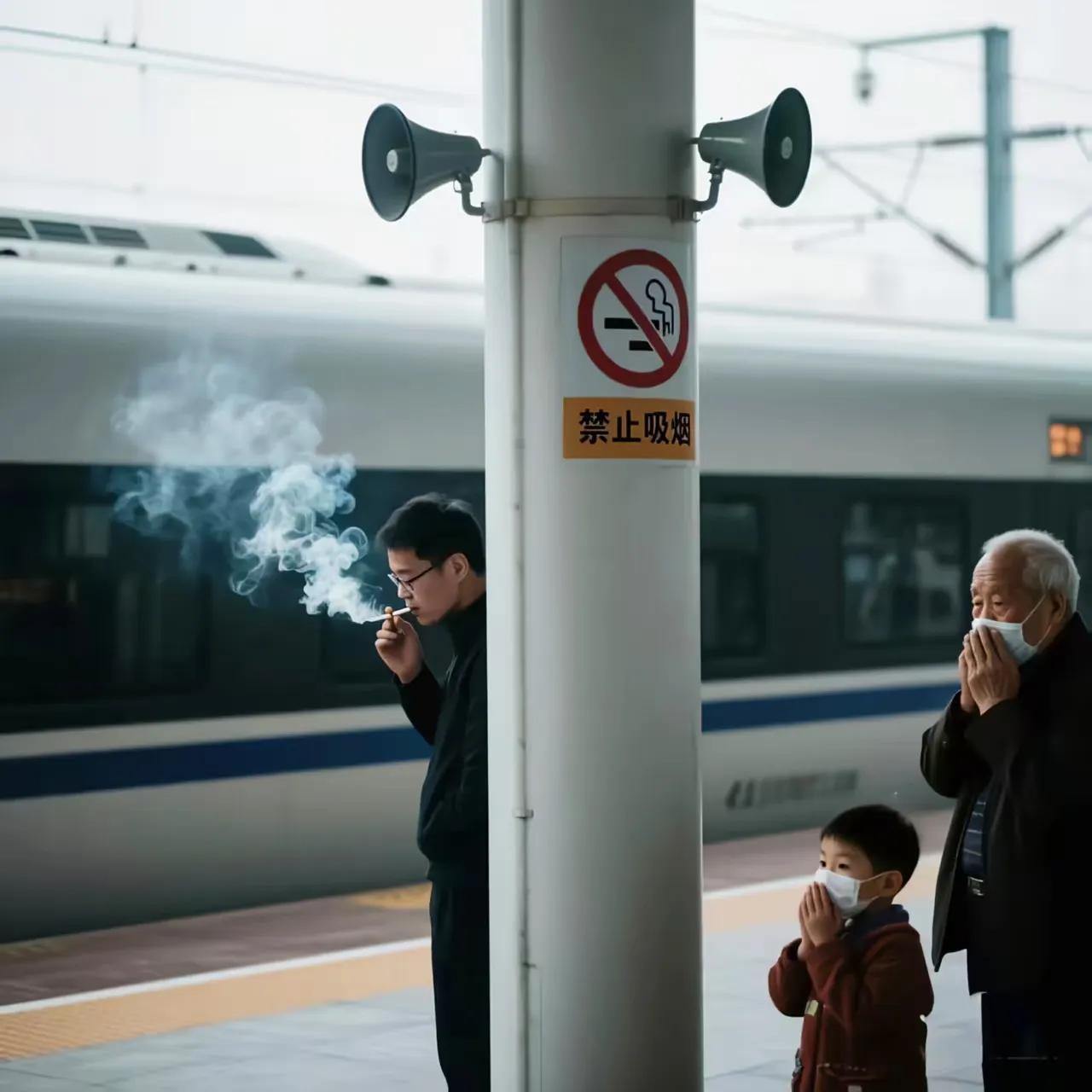 为什么说高铁站台就应该禁止吸烟？公众苦二手烟久矣。

首先，铁路不算公共场所？关