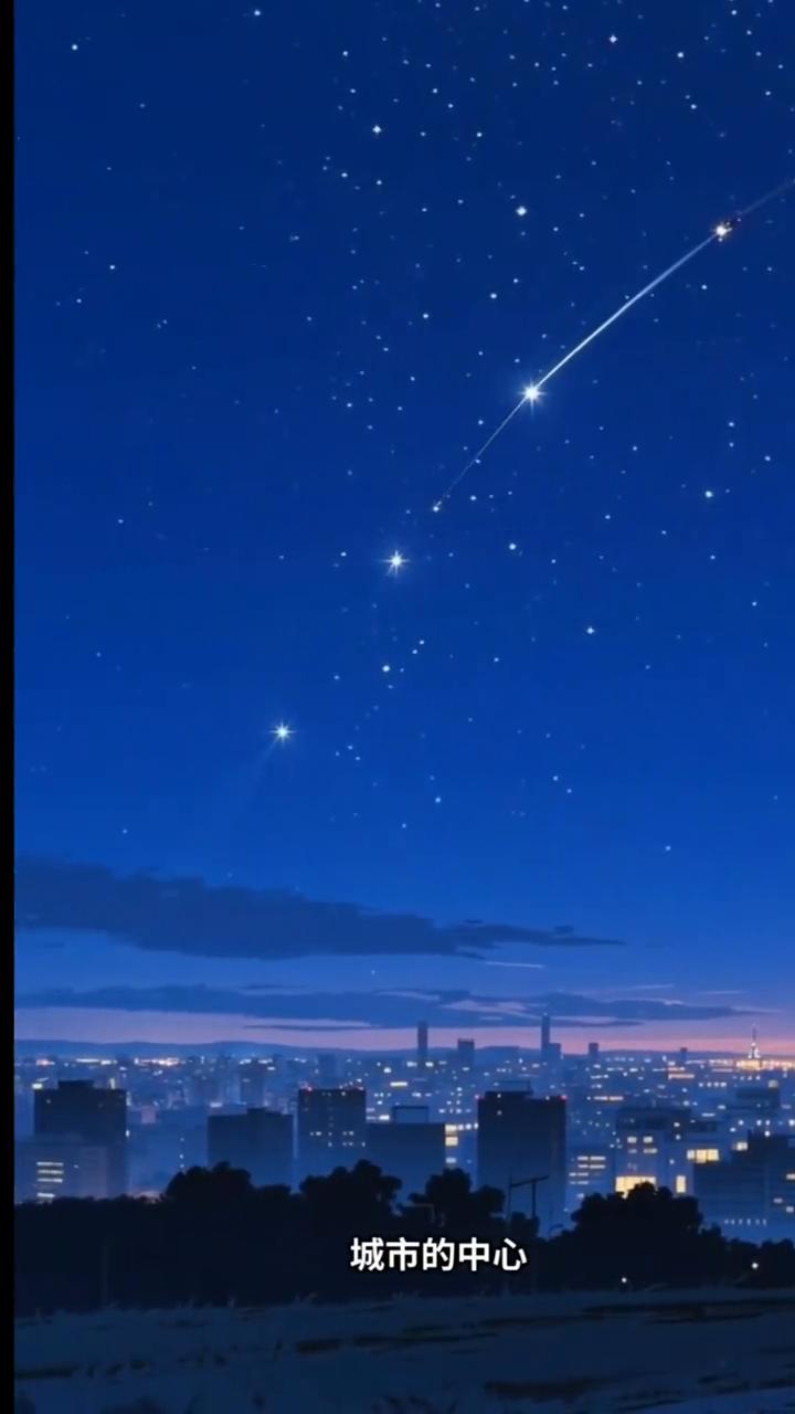 夜幕像一块深蓝色的丝绒，温柔地覆盖了大地，城市的中心。一场盛大的庆典正推向高潮，