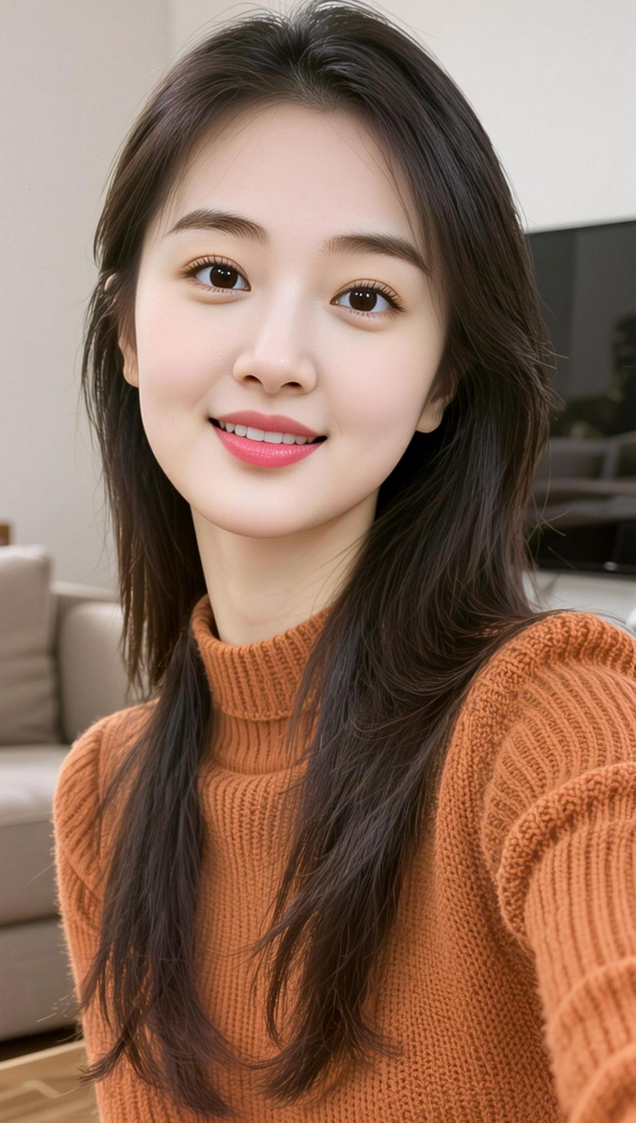 AI客厅自拍照 抖音ai创作 美女 随拍