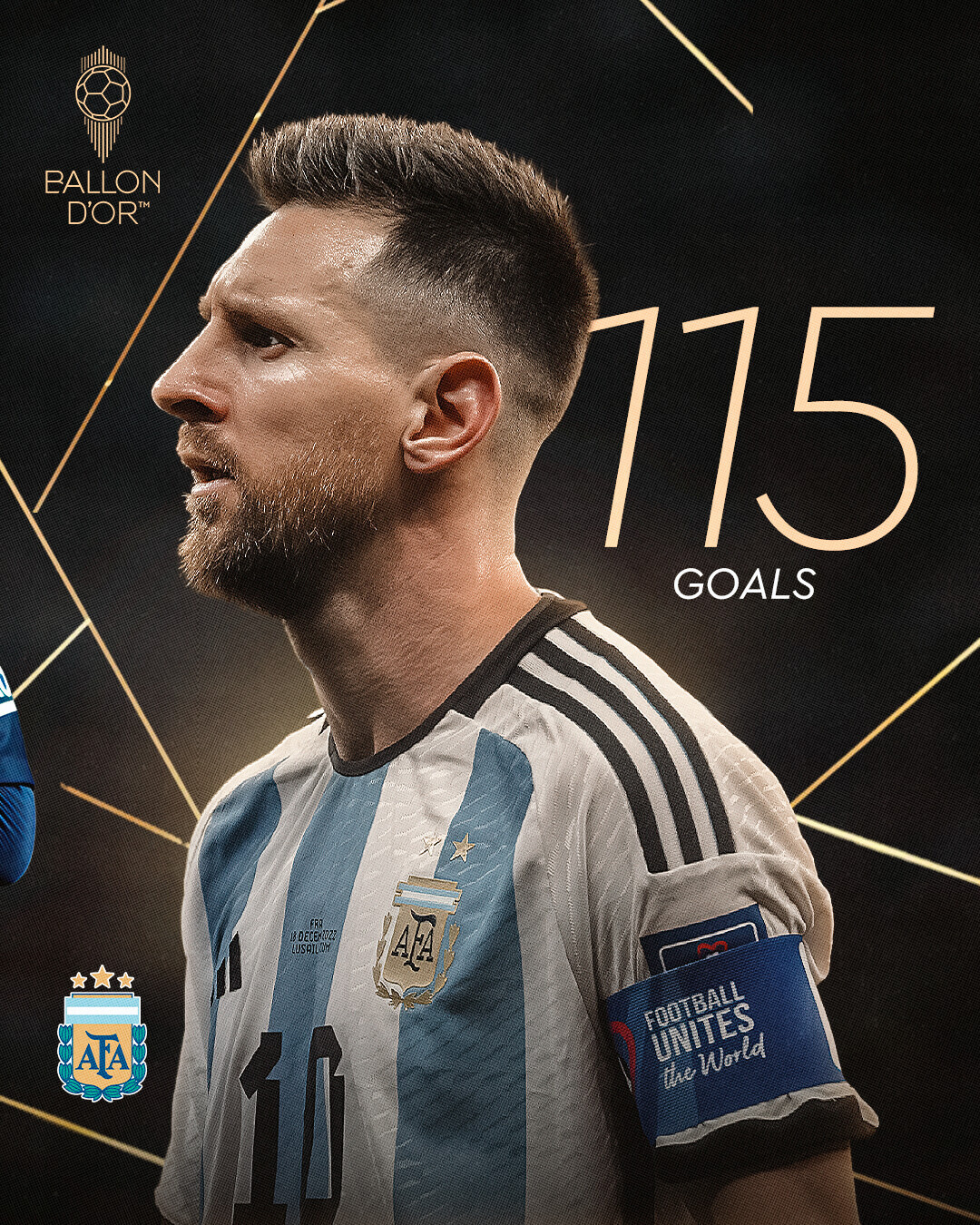 金球奖官方：900个职业赛事进球⚽莱昂内尔·安德烈斯·梅西🇦🇷 标志性的✨ 