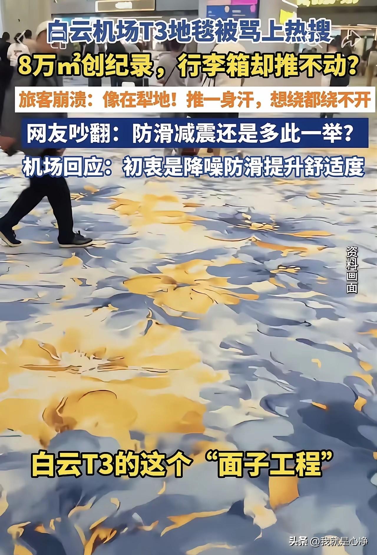 就白云山机场铺地毯这个事儿，可以向咱们证明一点
做决定的那个人，他是不会自己拉箱