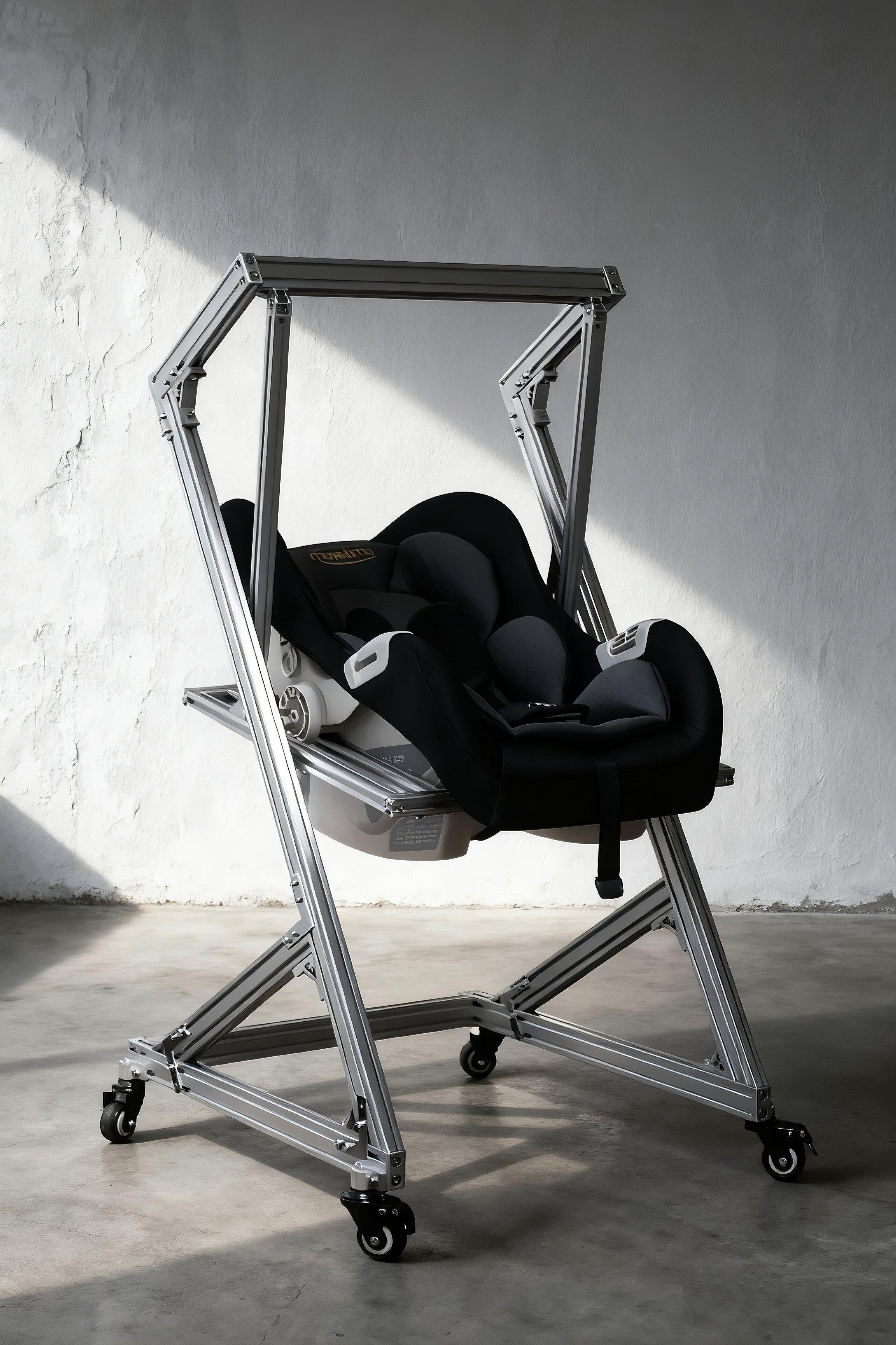 铝合金型材的婴儿车这个有点意思，很酷。