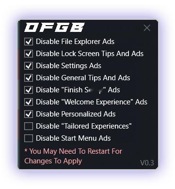 OFGB 是一款近期刚在 GitHub 上架的一款实用工具，能移除 Window