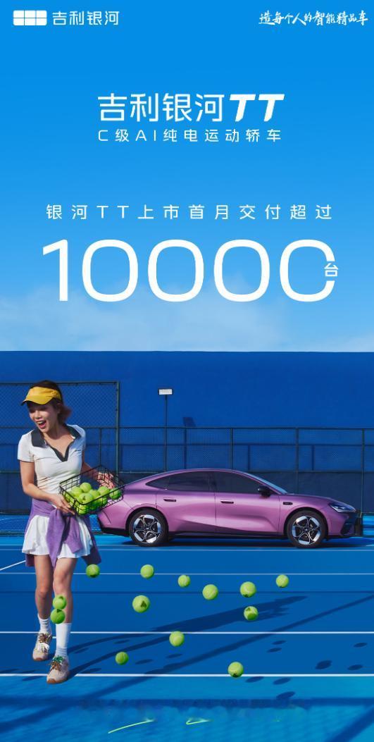 吉利银河TT战报更新，上市30天交付破万台，9月10日登场，定位C级AI纯电运动