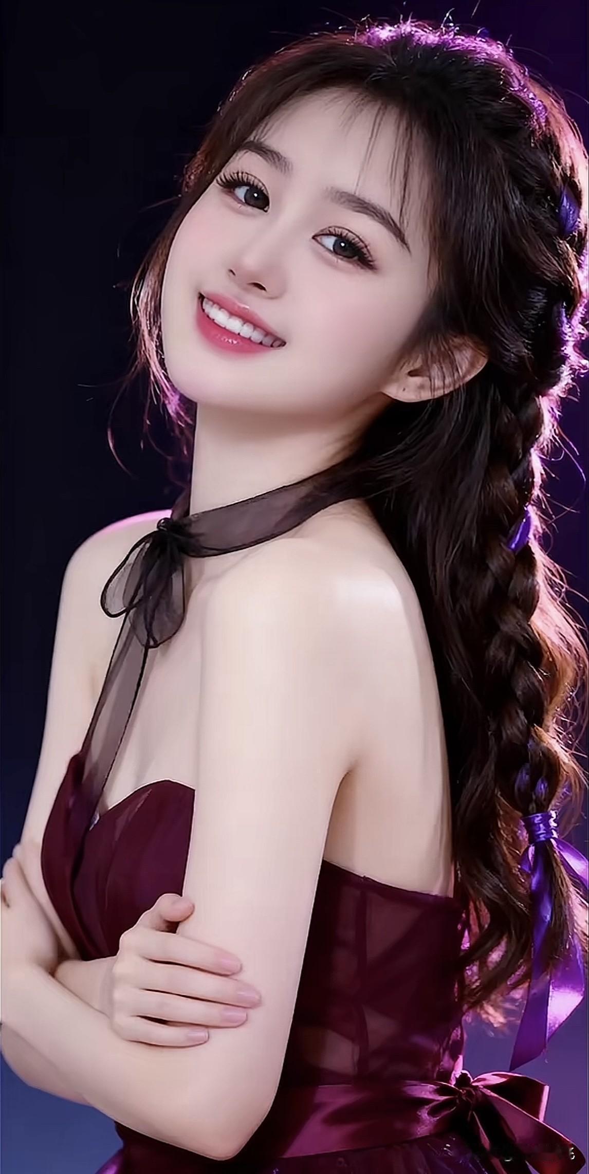 甜美少女风，紫色晚礼服，优雅气质，温柔微笑粉色公主礼服裙 紫色仙女礼服 粉紫色礼
