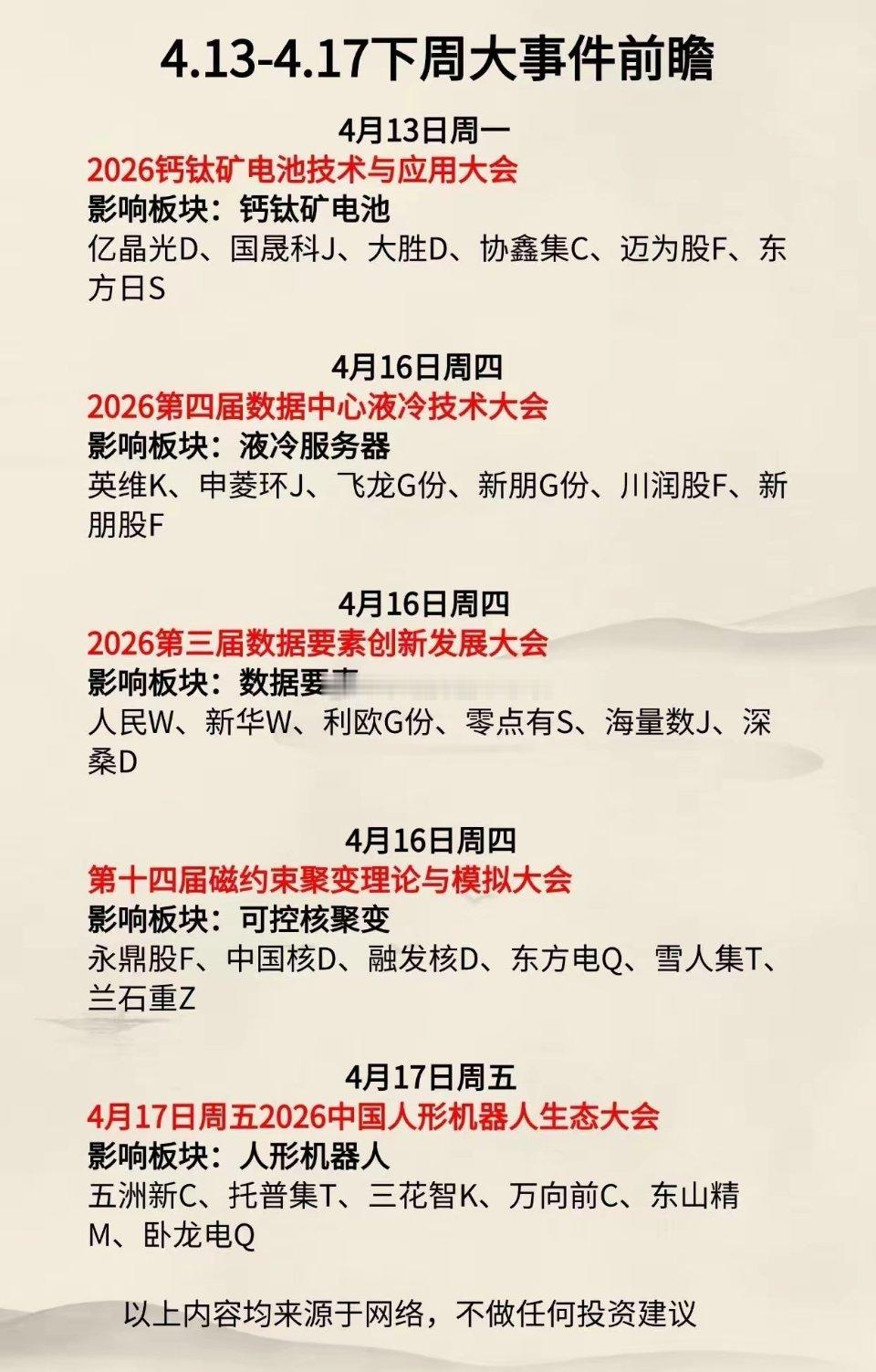 4.13-4.17科技赛道大事前瞻：五大前沿领域迎来关键催化一、本周核心事件总览