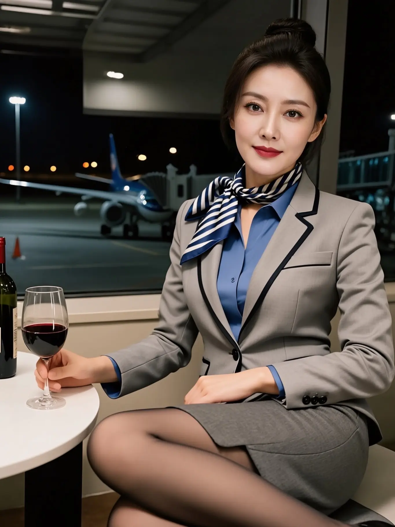 AI空乘风情照 随变ai随便玩