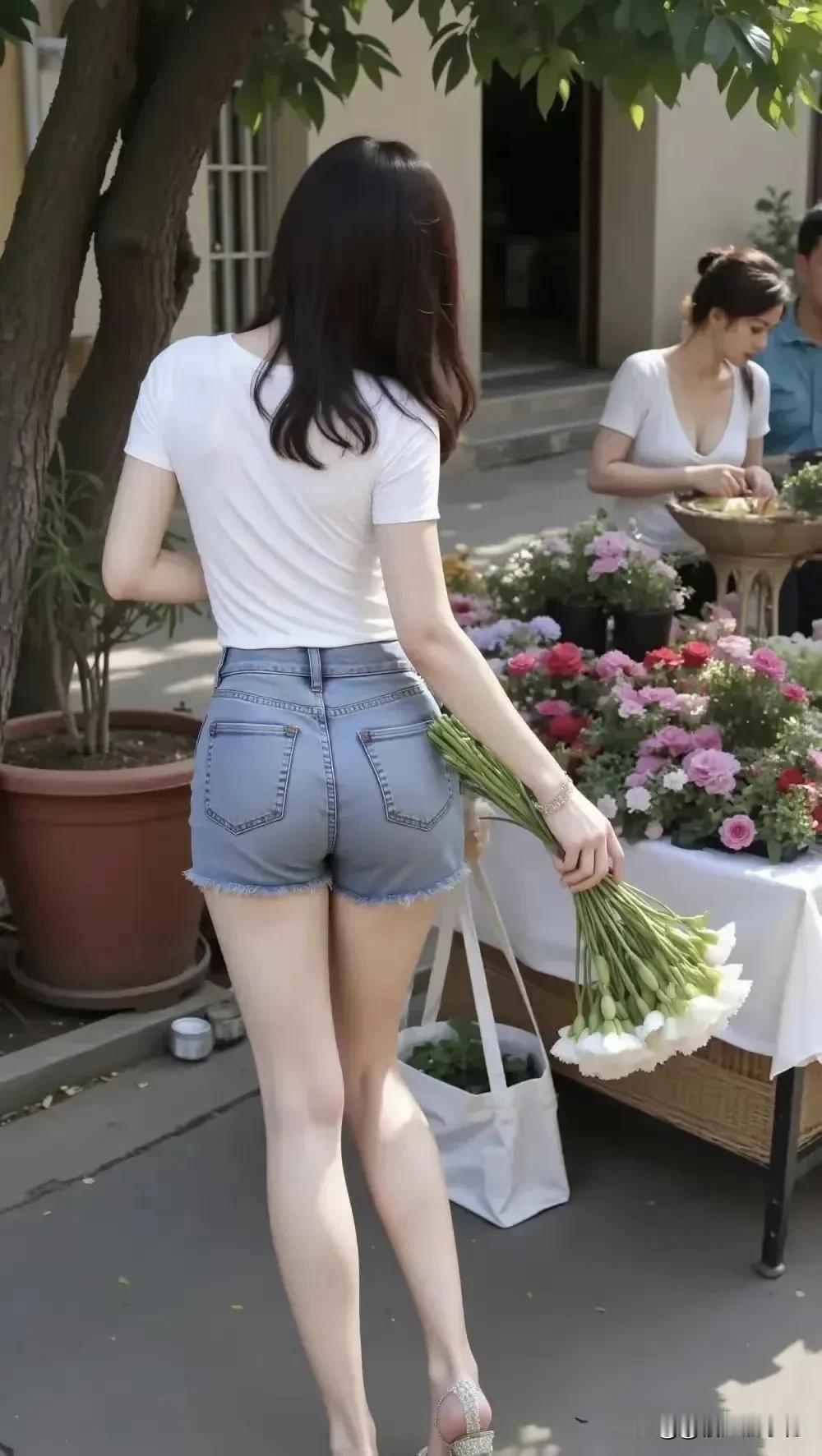 花影摇曳处，佳人笑语频。
