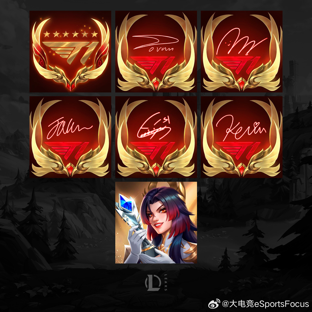 T1六星头像来啦～T1冠军皮肤公布