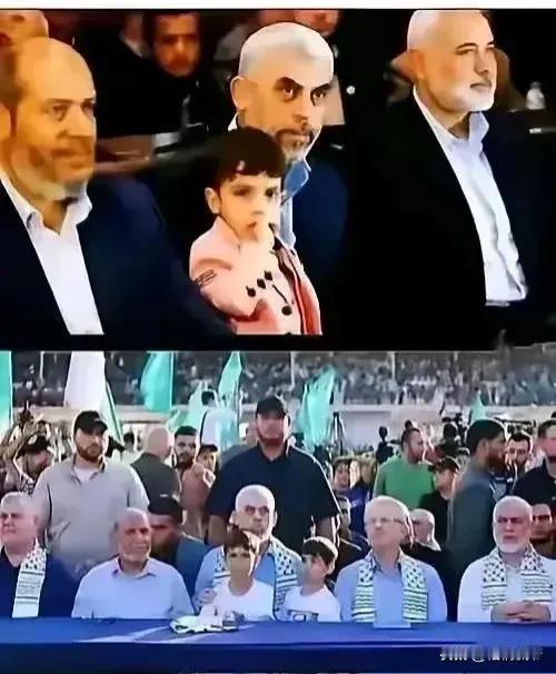 完全是非不分！
这几张哈马斯领导人抱着儿童参加活动的照片，被简中自媒体上的某些人