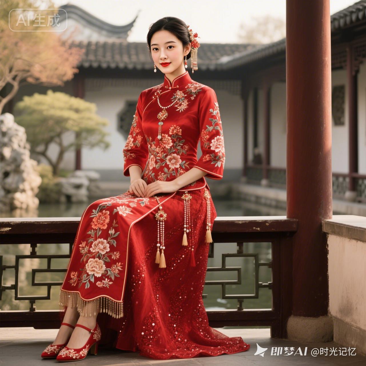 古典红衣美人，韵味十足的中国风