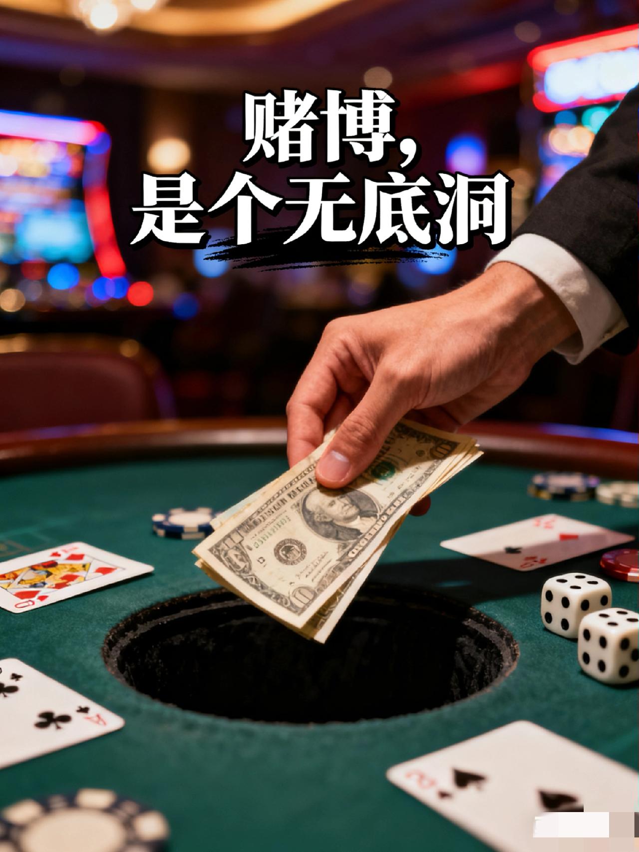 赌博是个无底洞。
 
开始是想赚点闲钱，后来是想捞回本钱，最后连家底都填进去。