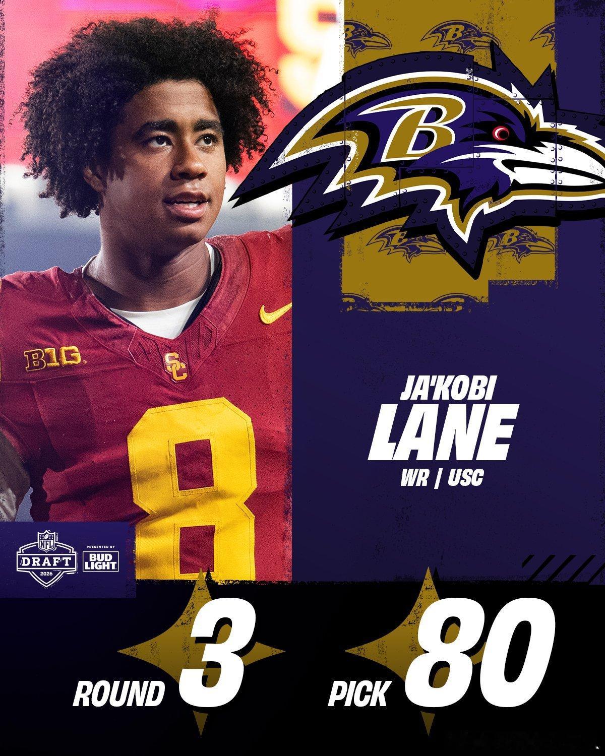 今天NFL第2-3轮选秀都以为不会有USC球员了，结果USC外接手Ja'Kobi