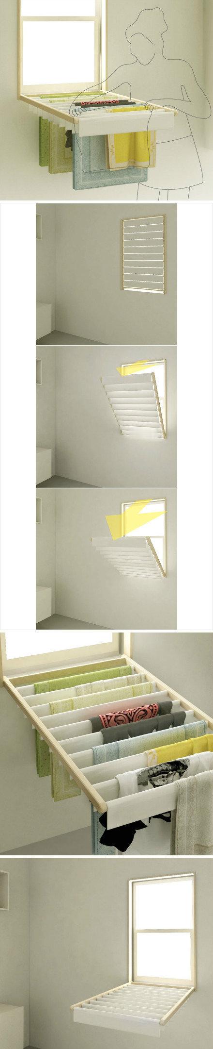 【百叶窗晾衣架】来自设计师Kim Bobin和Ko Kyungeun的创意，通过