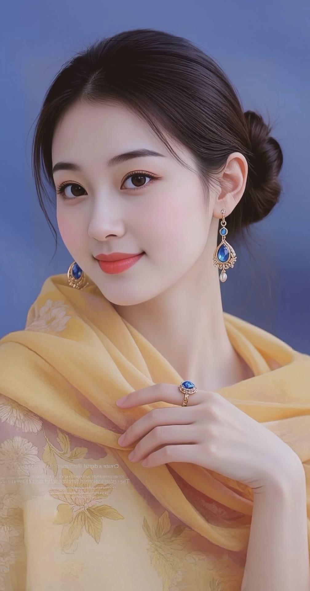 优雅复古风，复古耳环搭配复古发髻，尽显古典美！