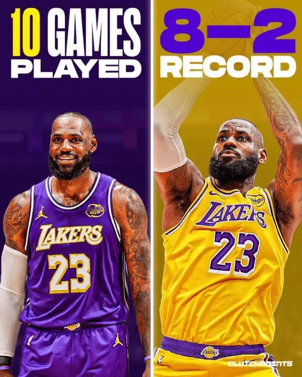 破坏化学反应？在本赛季詹姆斯复出的10场比赛中，湖人取得了8胜2负的战绩。复出前