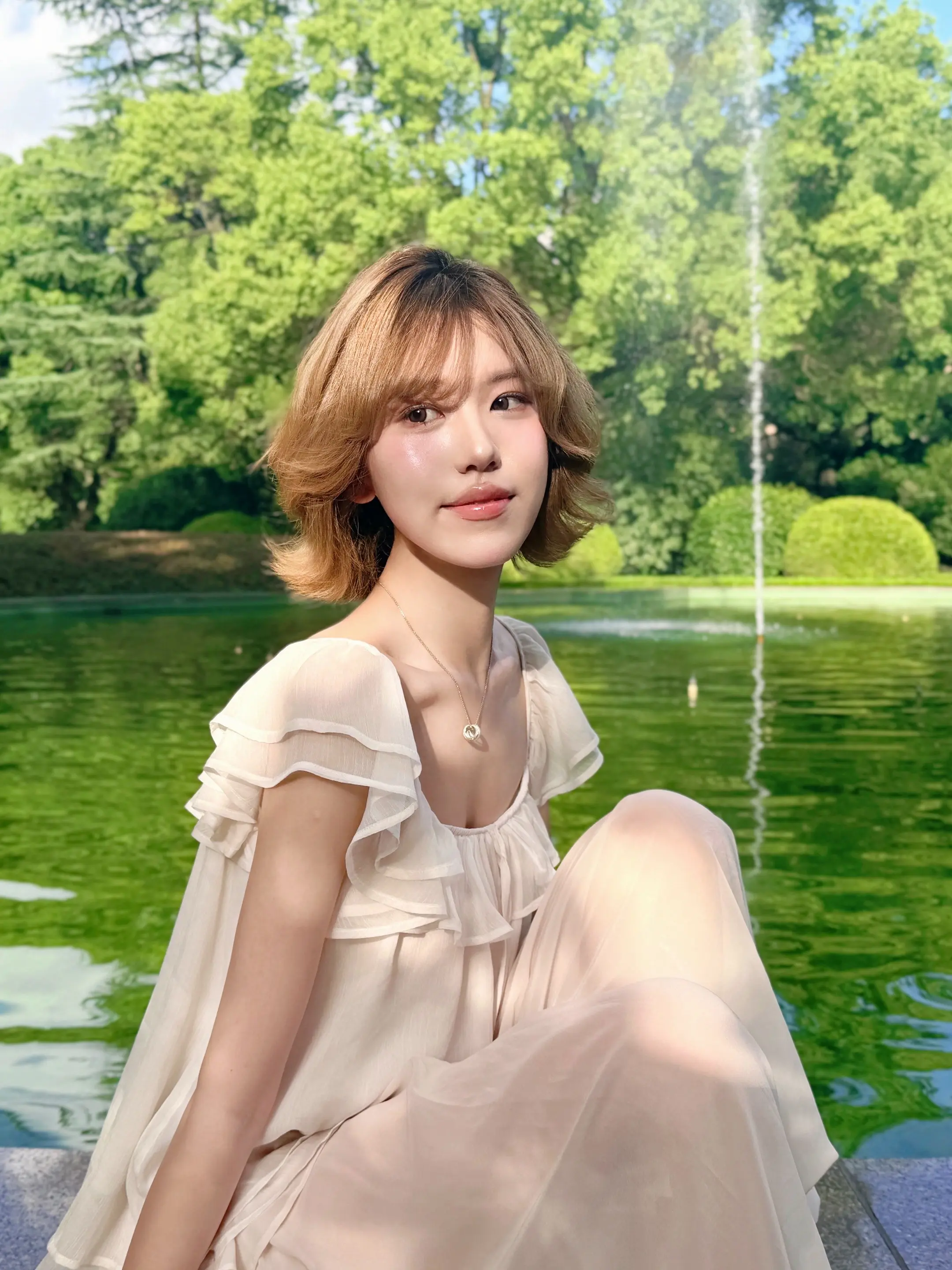 微风裹柔光✨💐。图三拍到了彩虹🌈！