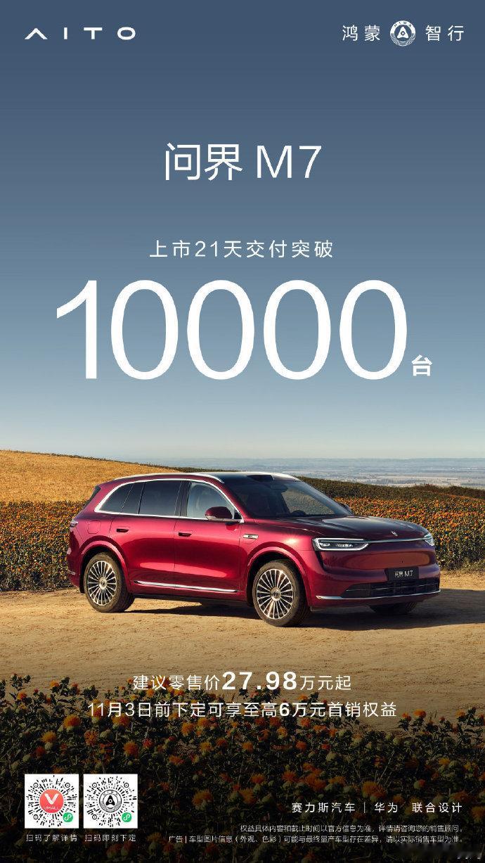 问界M7交付破万了赛力斯工厂这次确实争气 ​​​