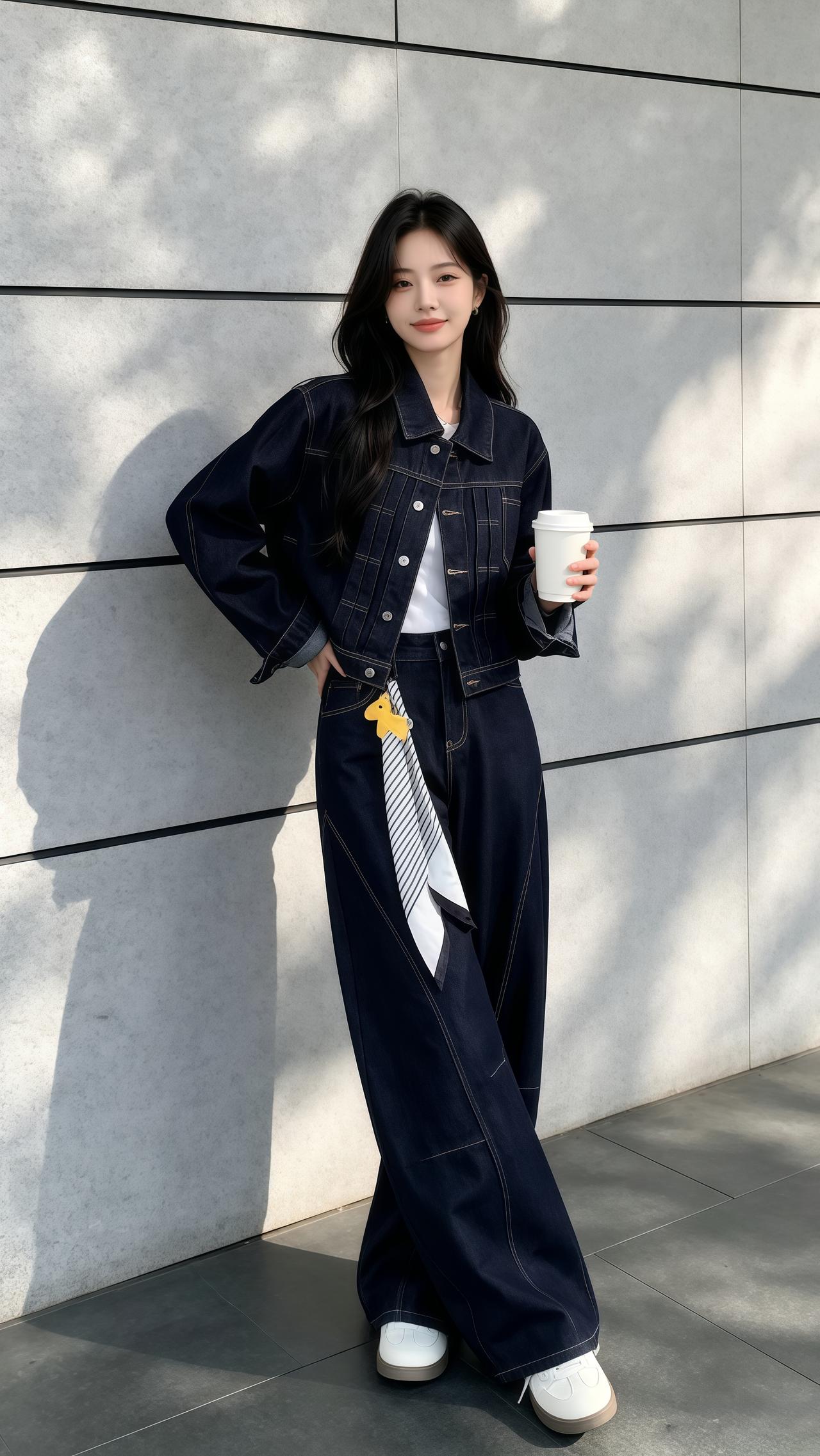日常穿搭分享 松弛感拉满的穿搭 牛仔套装韩系穿搭秋季穿搭