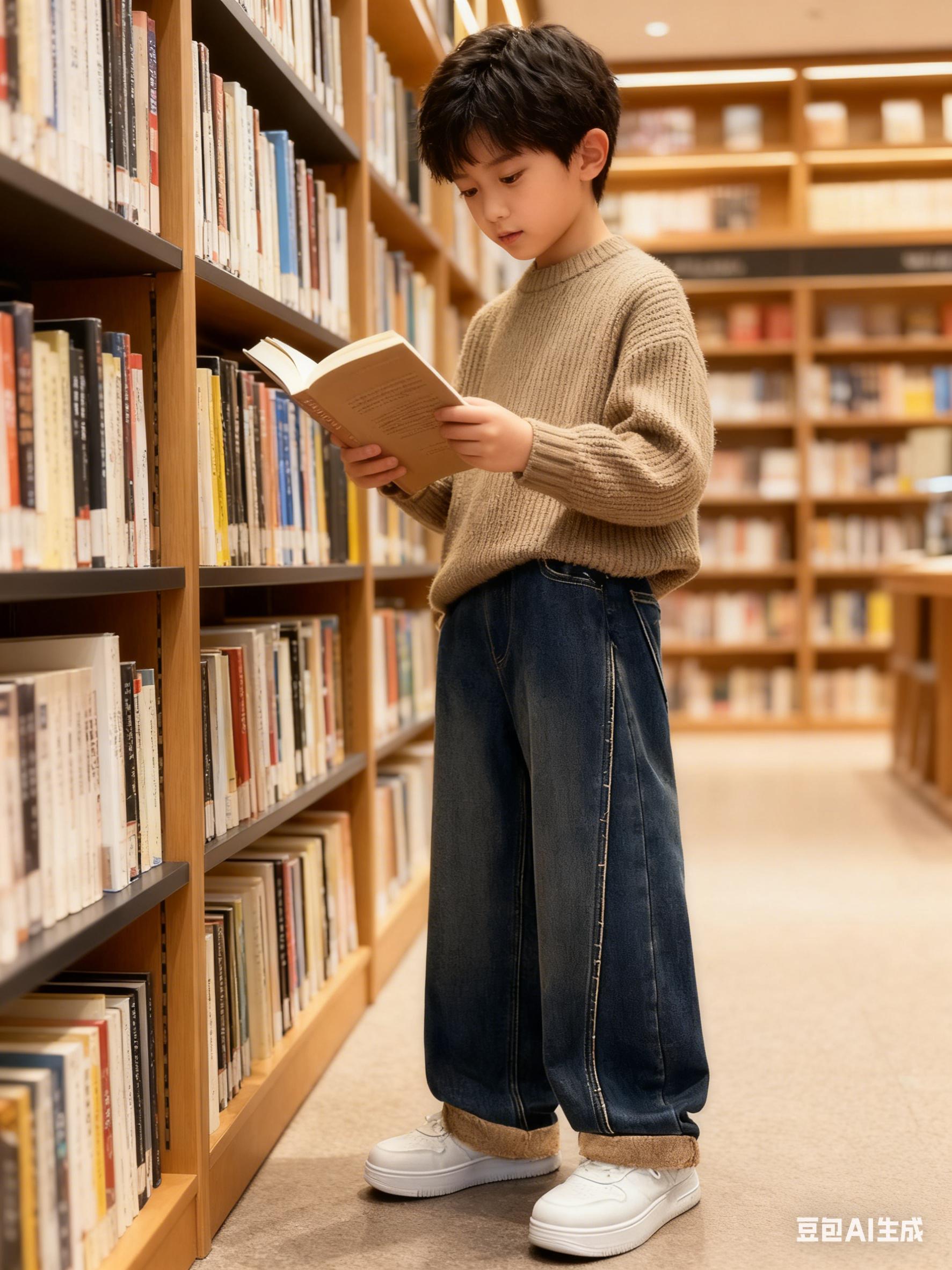 加绒加厚】男童加绒牛仔裤冬季新款中大童潮流时尚百搭裤子