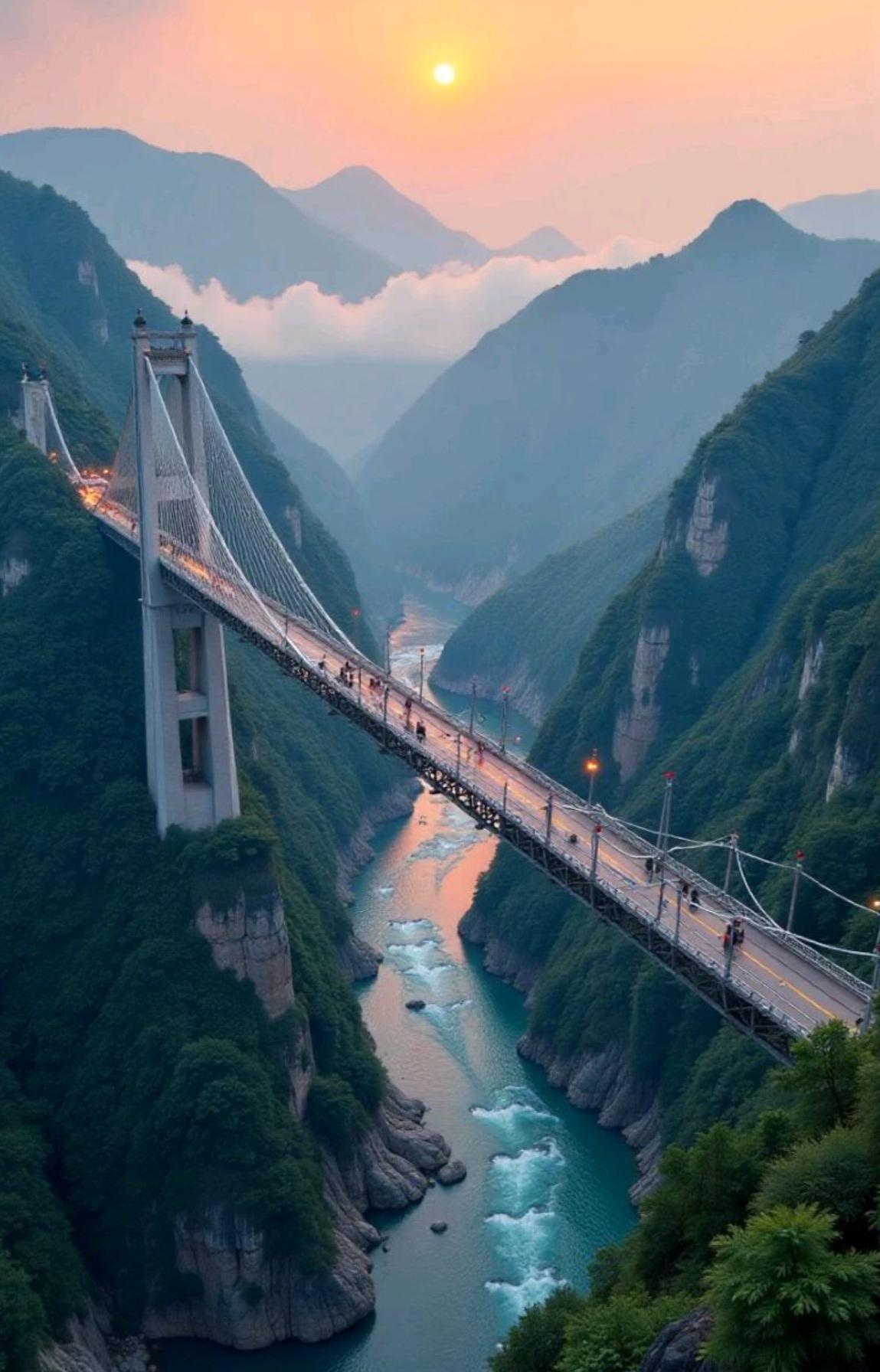 我的天，这座桥高到能摸到云了！世界第一高桥就在咱中国贵州！

往下看一眼，腿都发