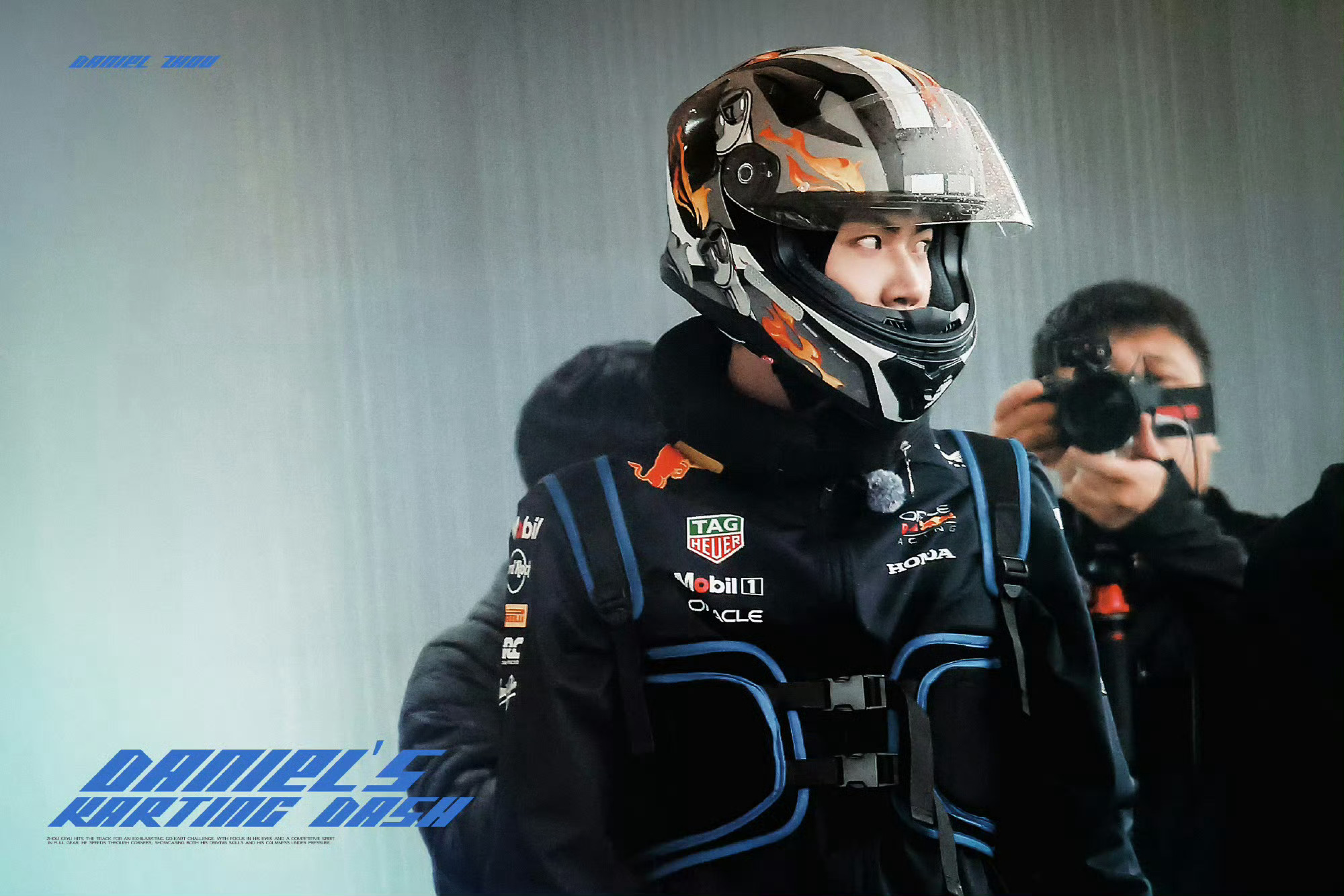 周柯宇开赛车路透周柯宇赛车手路透风驰赛道帅度拉满✨《风华合伙人》录制现场周柯宇解