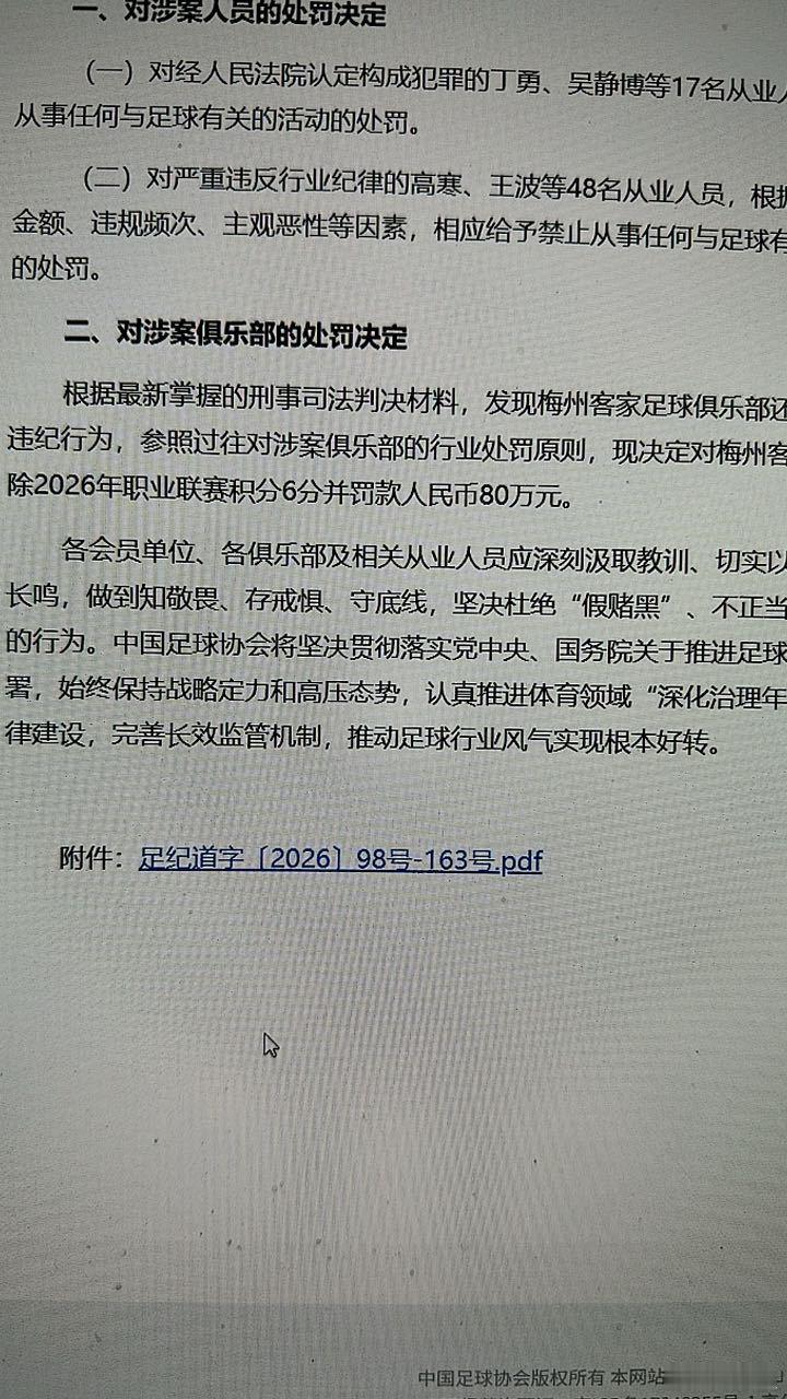 足协官网这个附件里面共有66个罚单文件，大家自行去看吧中国足协公布第三批假赌黑禁