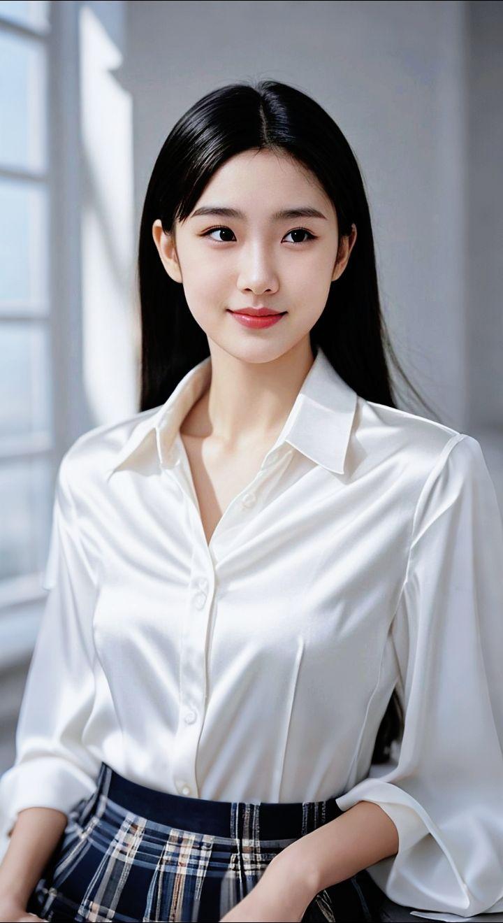 AI扩图 AI素净衬衫照