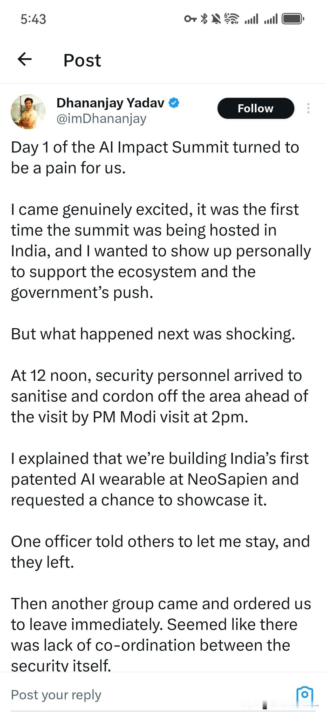 无法想象！印度人对印度自己举办的AI峰会感到失望，我们来看看他是怎么做到的？
一