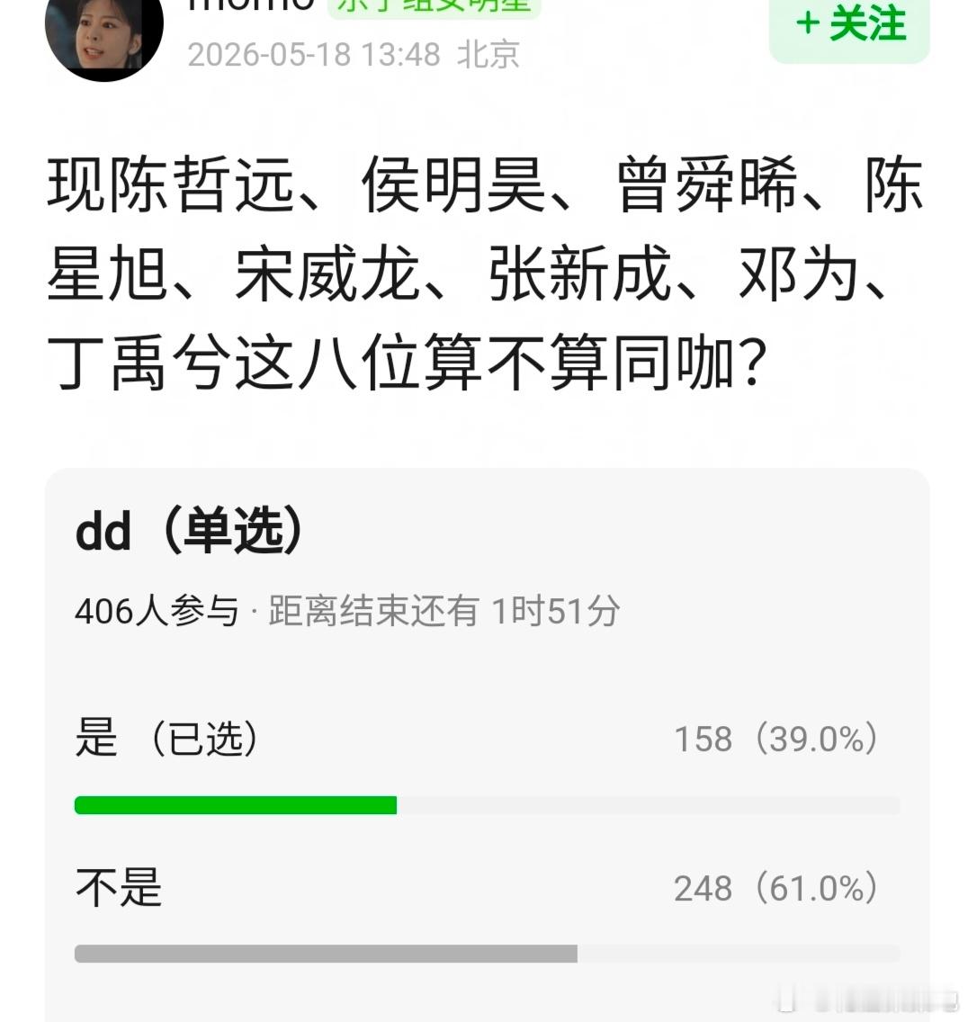 网友问 陈哲远、侯明昊、曾舜晞、陈星旭、宋威龙、张新成、邓为、丁禹兮这八位算不算