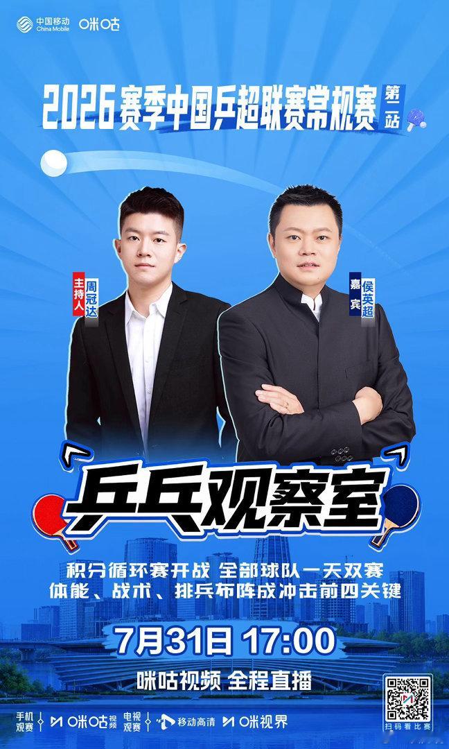 2026赛季中国乒超联赛常规赛 -咪咕独家节目📺🏓乒乓观察室-☝🏻 积分循