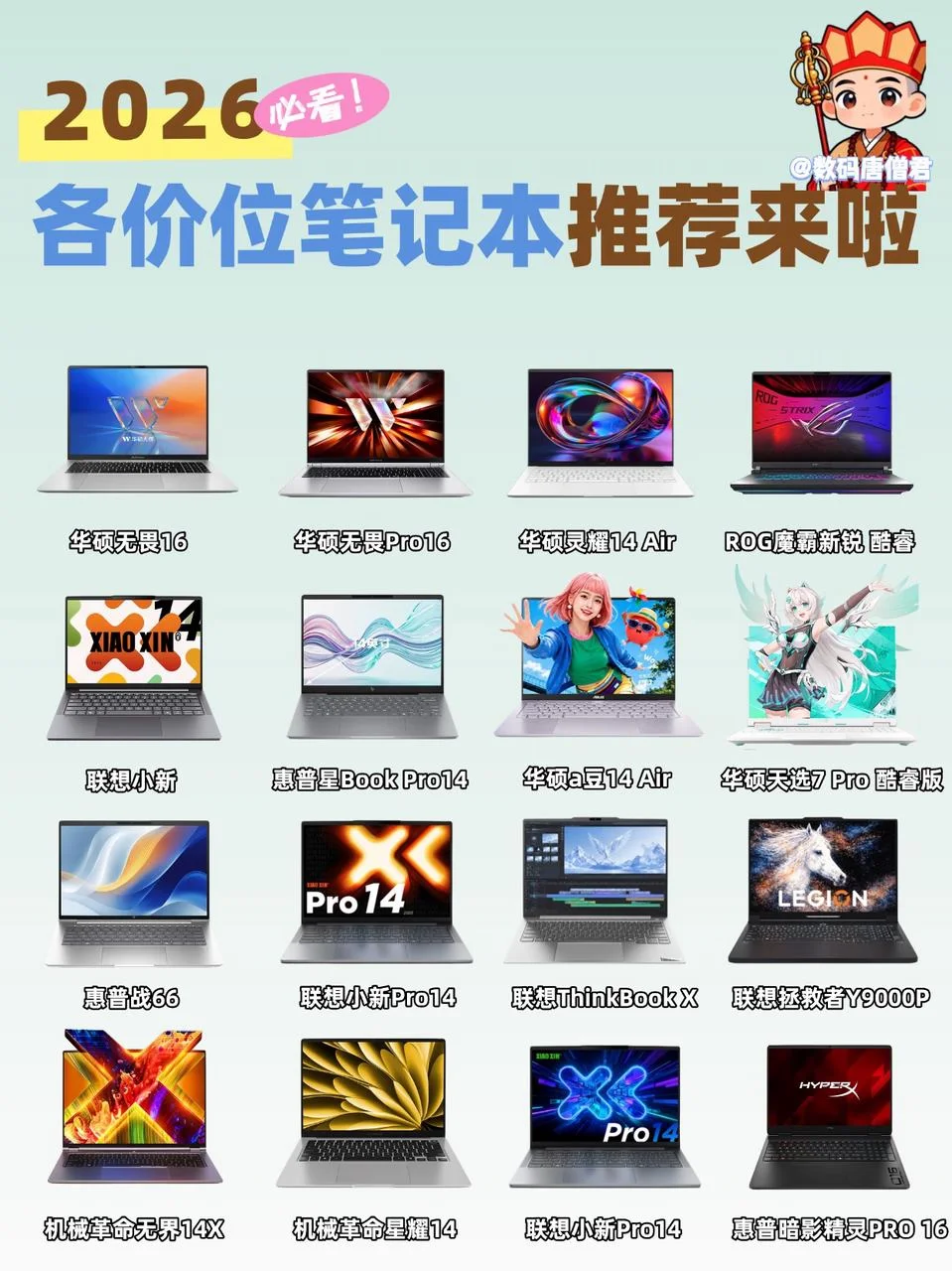 2026笔记本合集｜轻薄全能游戏本分预算速选